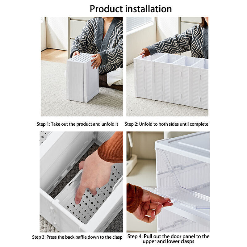 6 Tier Stackable Foldable Plastic Shoe Storage Organizer Boxes