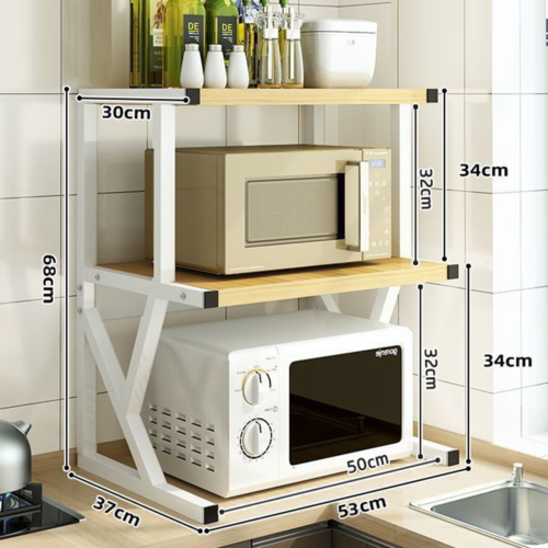2–3 Tier Microwave Oven Rack Kitchen Storage Corner Shelf