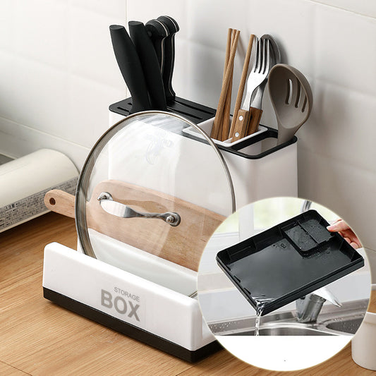 Kitchen Knife Storage Rack Plastic Holder Cabinet Organizer