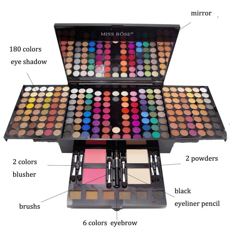 180 Color Piano Shape Eyeshadow Blush Makeup Palette
