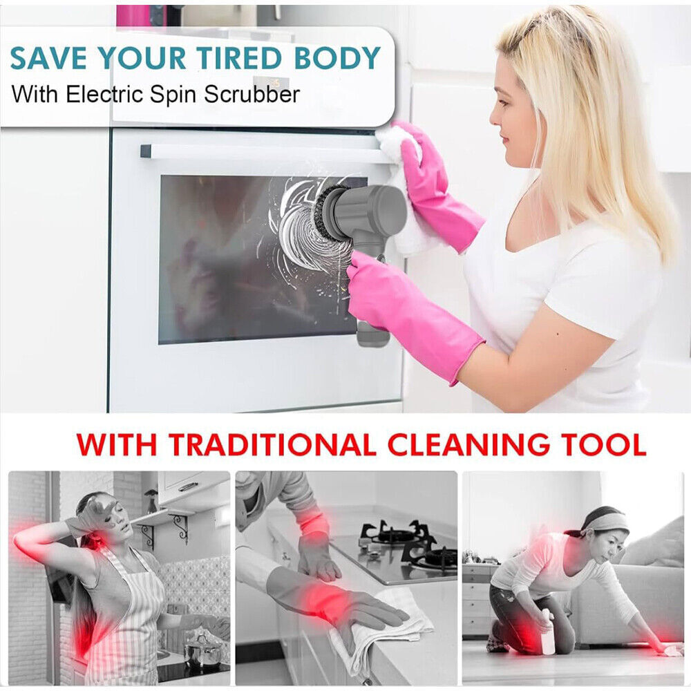 Rechargeable Cordless Electric Spin Scrubber Cleaning Brush