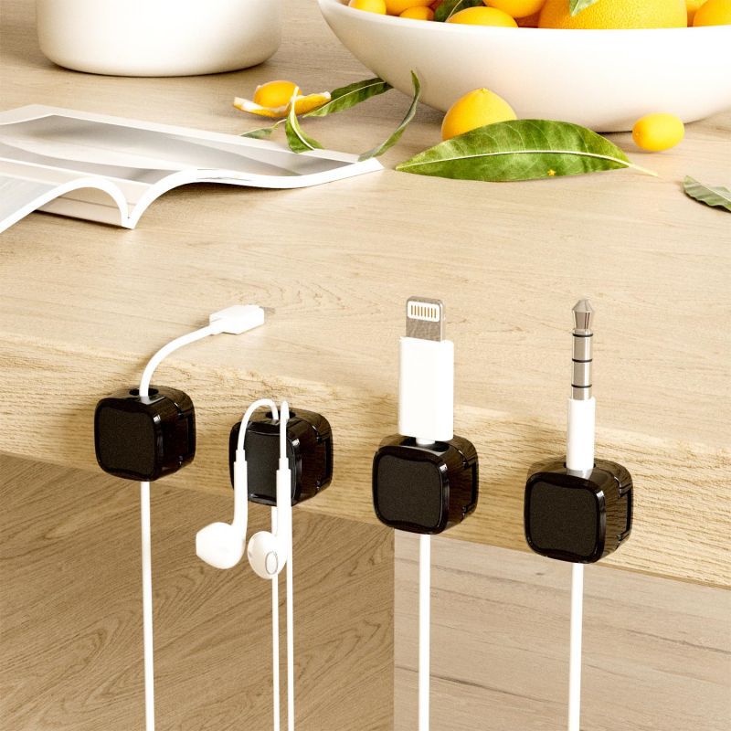 Adjustable Magnetic Cable Holder Under Desk Wire Organizer