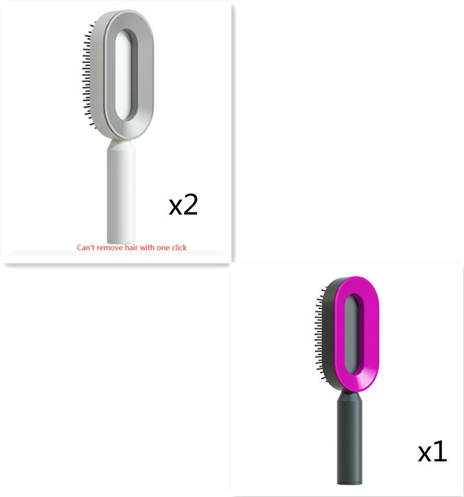 Self Cleaning Anti Static Hairbrush Scalp Massage Comb
