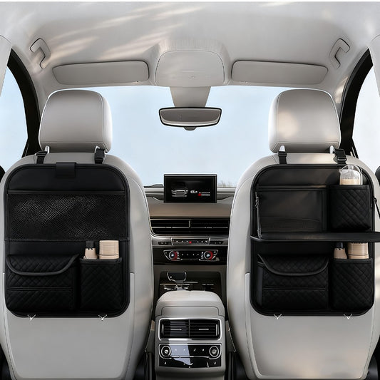 Car Back Seat Multi Pocket Leather Organizer Storage Bag