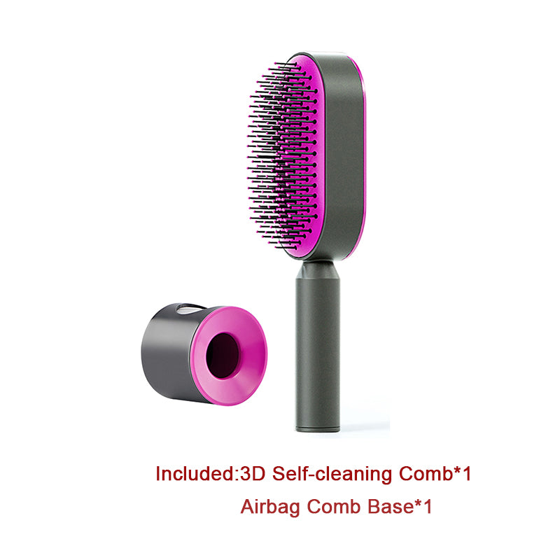 Self Cleaning Anti Static Hairbrush Scalp Massage Comb