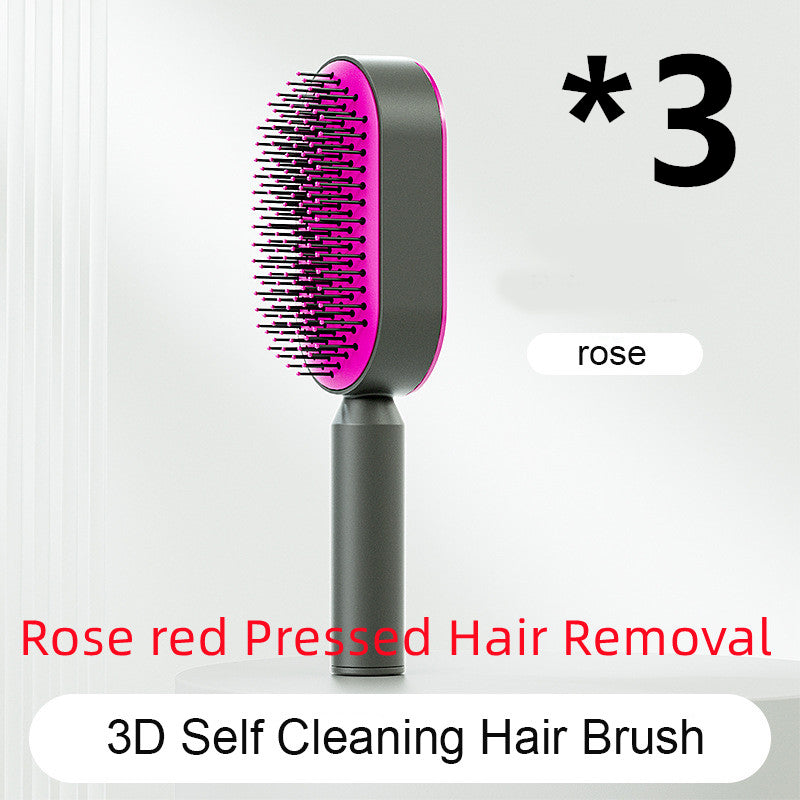 Self Cleaning Anti Static Hairbrush Scalp Massage Comb
