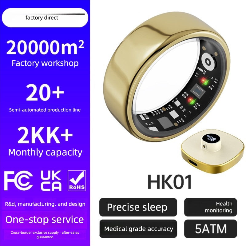 Smart Health Tracking Ring Heart Rate Sleep SpO2 Step Cycle Monitor