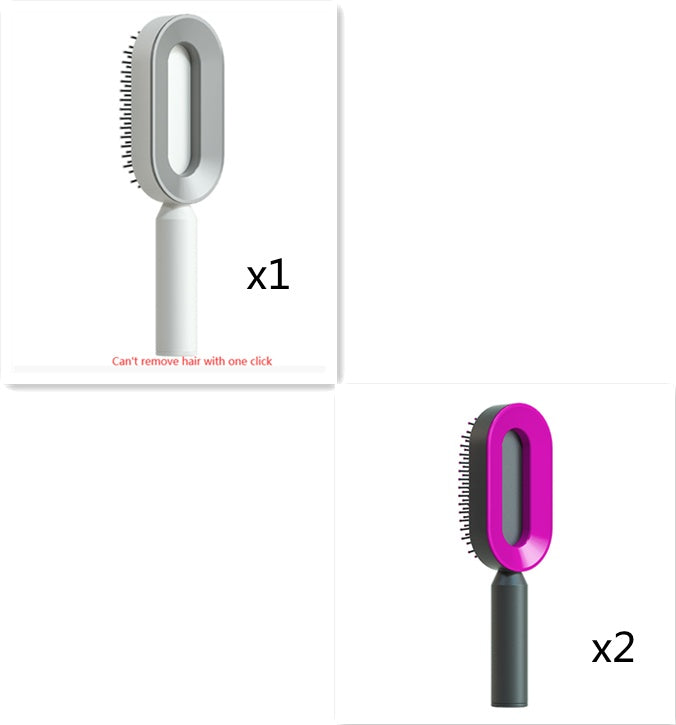 Self Cleaning Anti Static Hairbrush Scalp Massage Comb