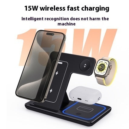 3-in-1 Foldable 15W Wireless Charger Stand for Devices