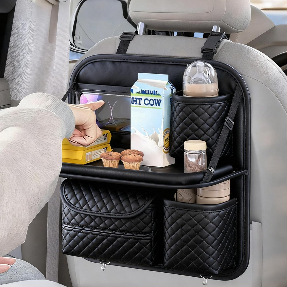 Car Back Seat Multi Pocket Leather Organizer Storage Bag
