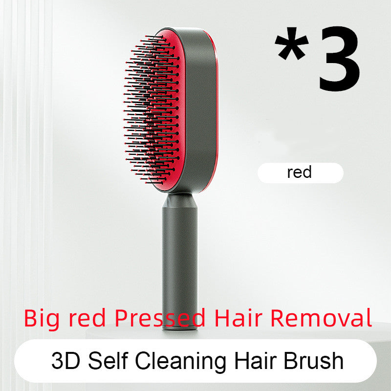 Self Cleaning Anti Static Hairbrush Scalp Massage Comb