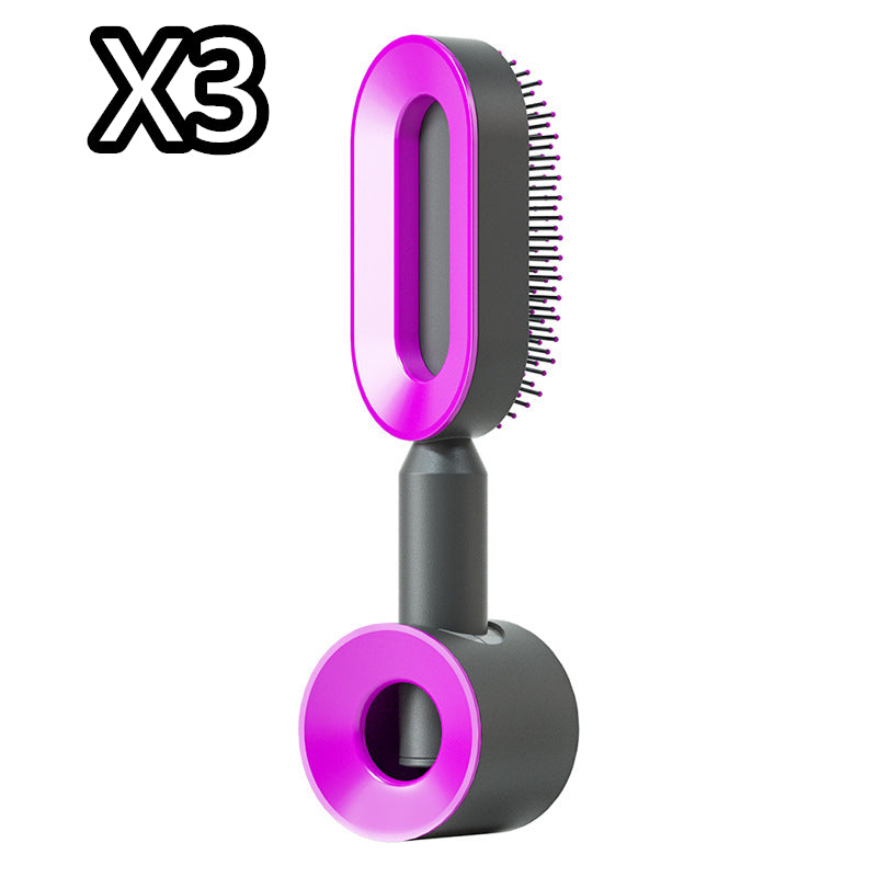 Self Cleaning Anti Static Hairbrush Scalp Massage Comb