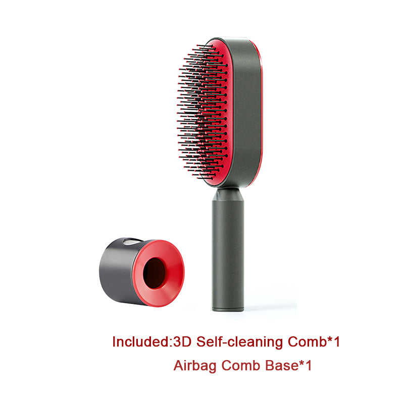 Self Cleaning Anti Static Hairbrush Scalp Massage Comb