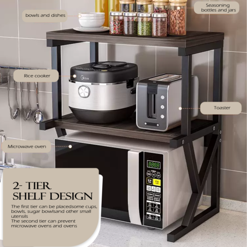 2–3 Tier Microwave Oven Rack Kitchen Storage Corner Shelf