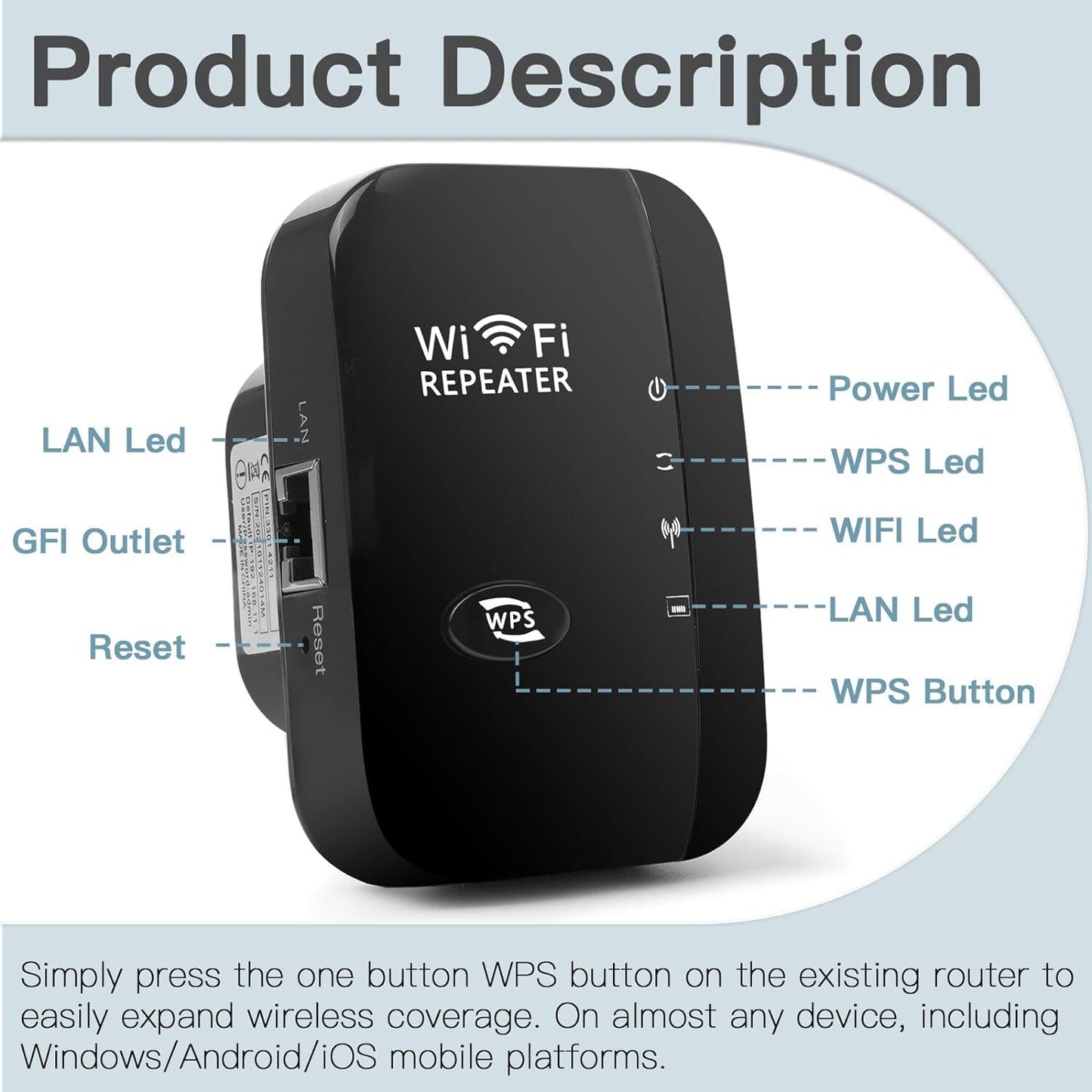 Wireless WiFi Repeater Signal Amplifier Range Extender Home Router
