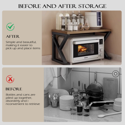 2–3 Tier Microwave Oven Rack Kitchen Storage Corner Shelf