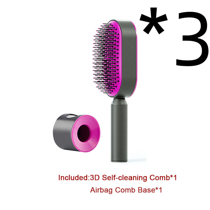 Self Cleaning Anti Static Hairbrush Scalp Massage Comb
