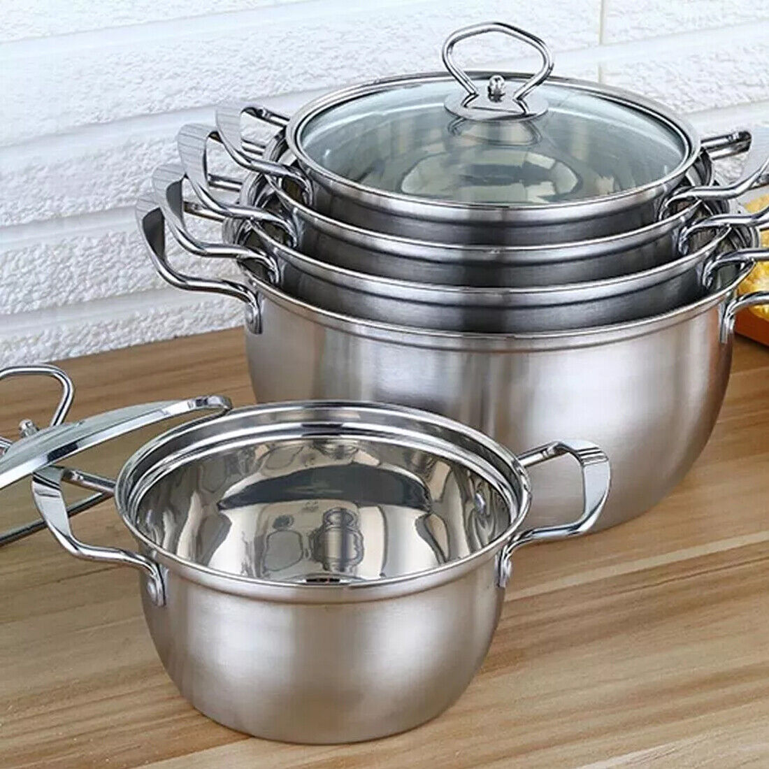 11 Piece Nonstick Stainless Steel Induction Cookware Set