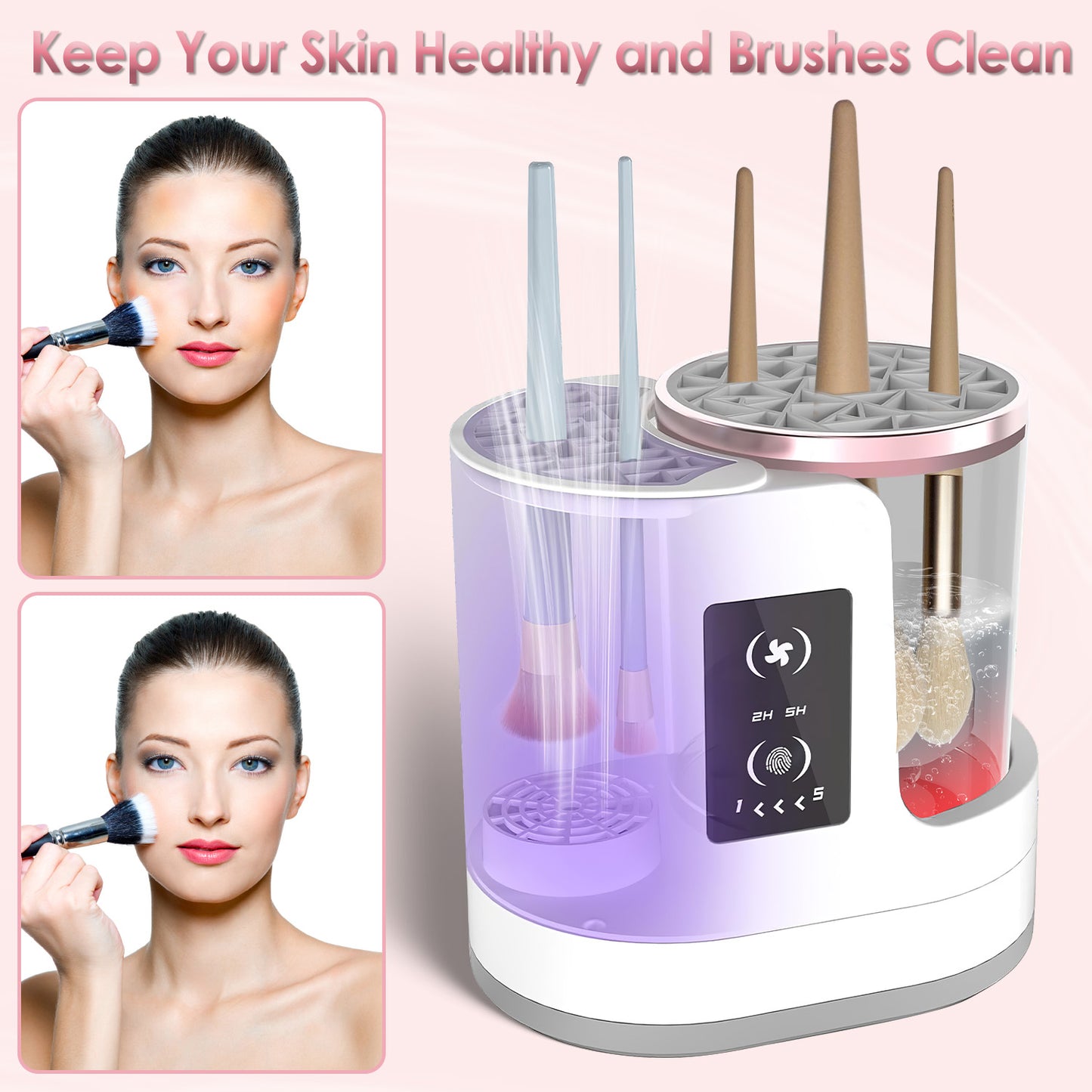4 in 1 Electric Makeup Brush Cleaner UV Dryer Storage Machine