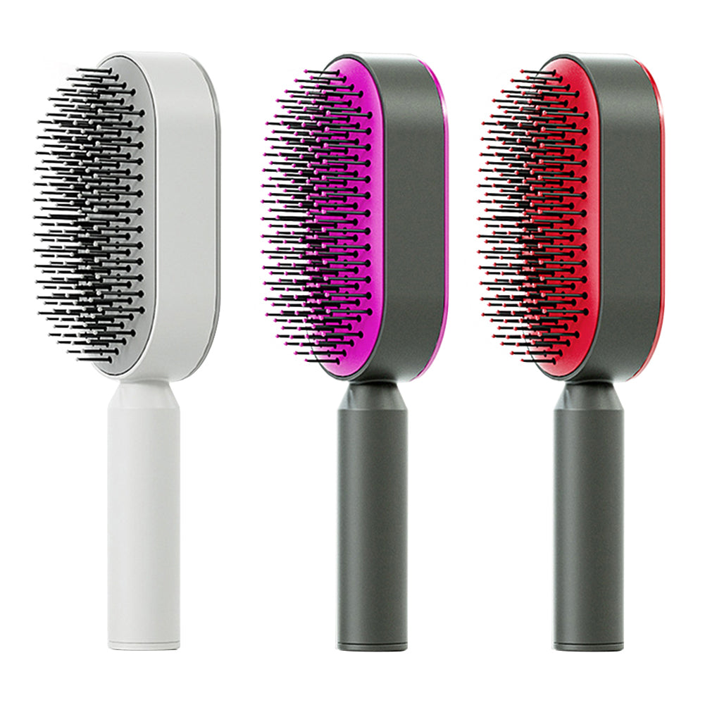 Self Cleaning Anti Static Hairbrush Scalp Massage Comb