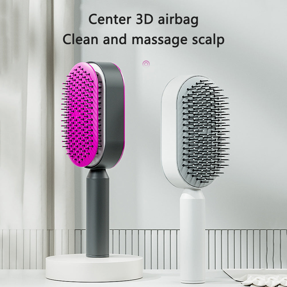Self Cleaning Anti Static Hairbrush Scalp Massage Comb