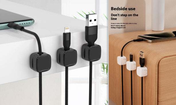 Adjustable Magnetic Cable Holder Under Desk Wire Organizer