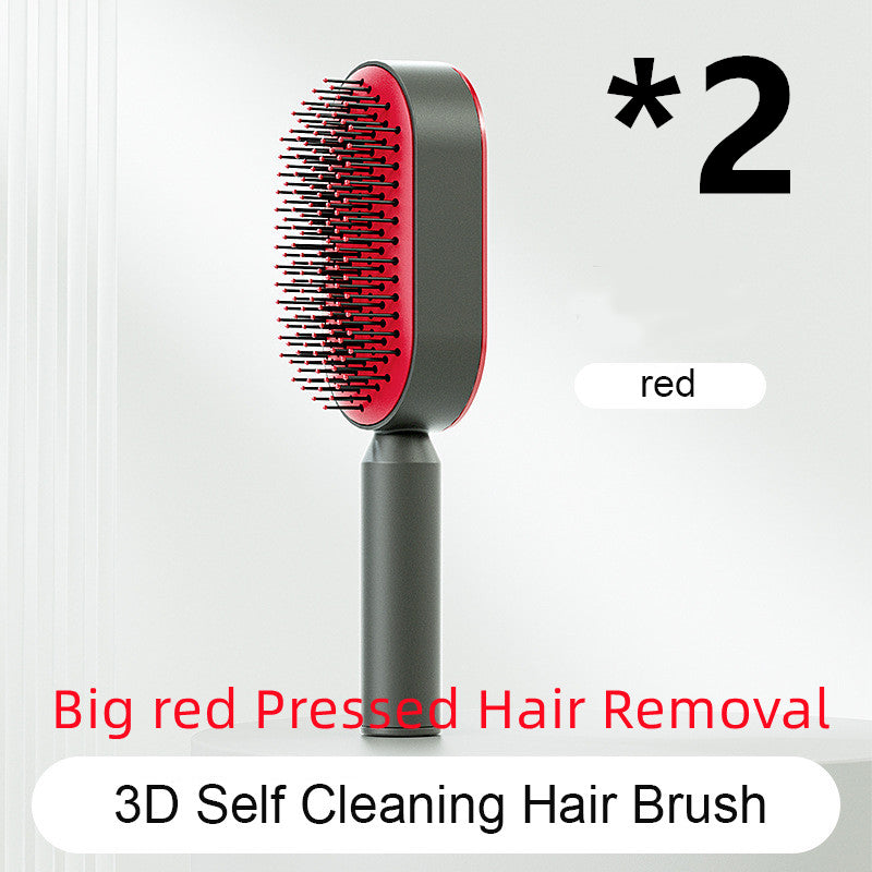 Self Cleaning Anti Static Hairbrush Scalp Massage Comb