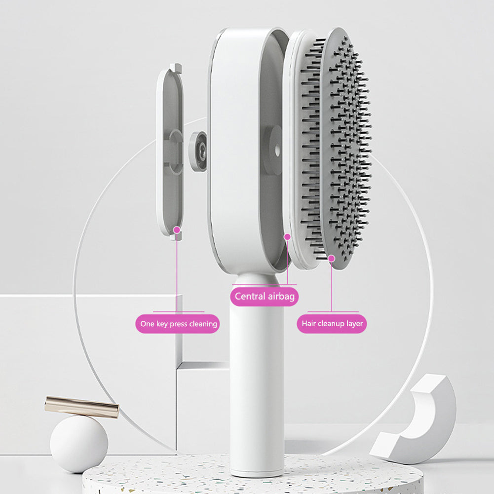 Self Cleaning Anti Static Hairbrush Scalp Massage Comb