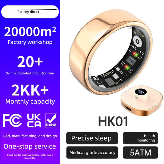 Smart Health Tracking Ring Heart Rate Sleep SpO2 Step Cycle Monitor