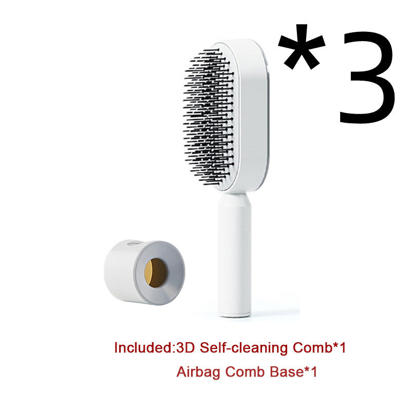 Self Cleaning Anti Static Hairbrush Scalp Massage Comb