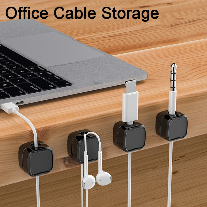 Adjustable Magnetic Cable Holder Under Desk Wire Organizer