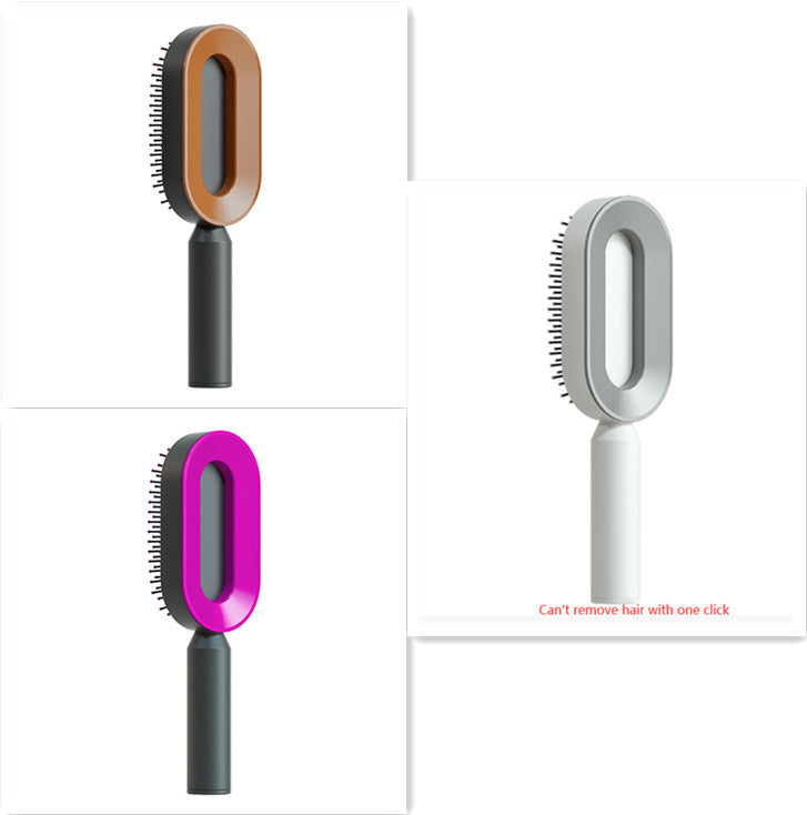 Self Cleaning Anti Static Hairbrush Scalp Massage Comb