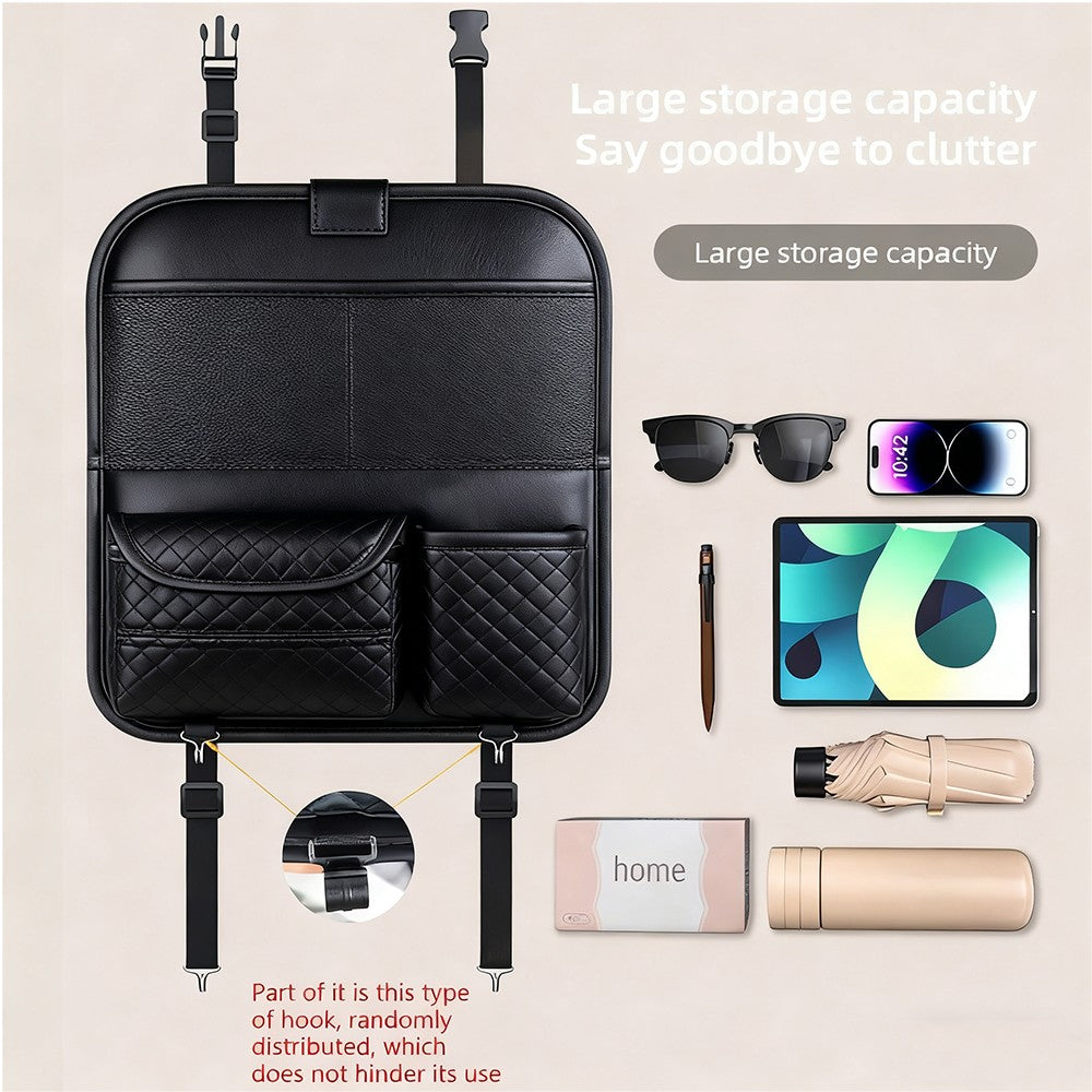 Car Back Seat Multi Pocket Leather Organizer Storage Bag