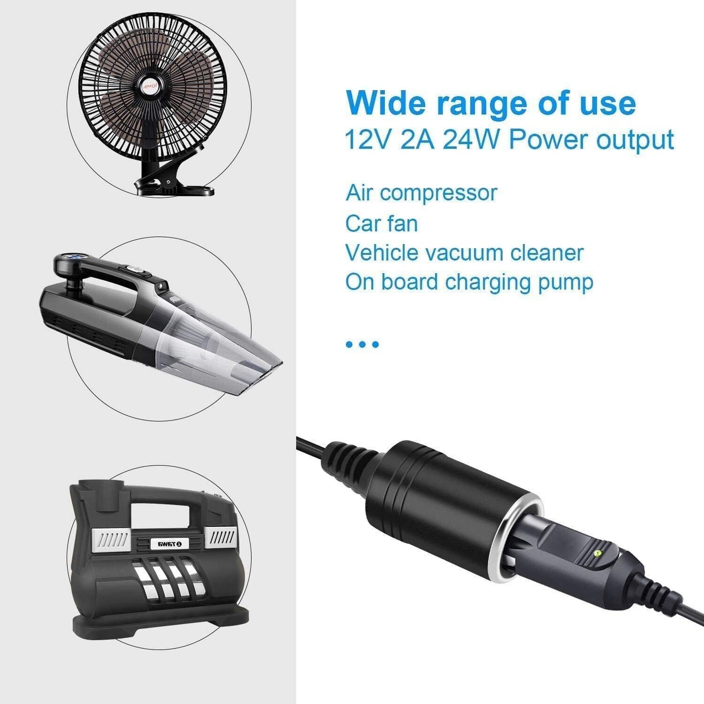 Cigarette Lighter Socket 240V Mains Plug To 12V Car Charger Power Adapter 20 W
