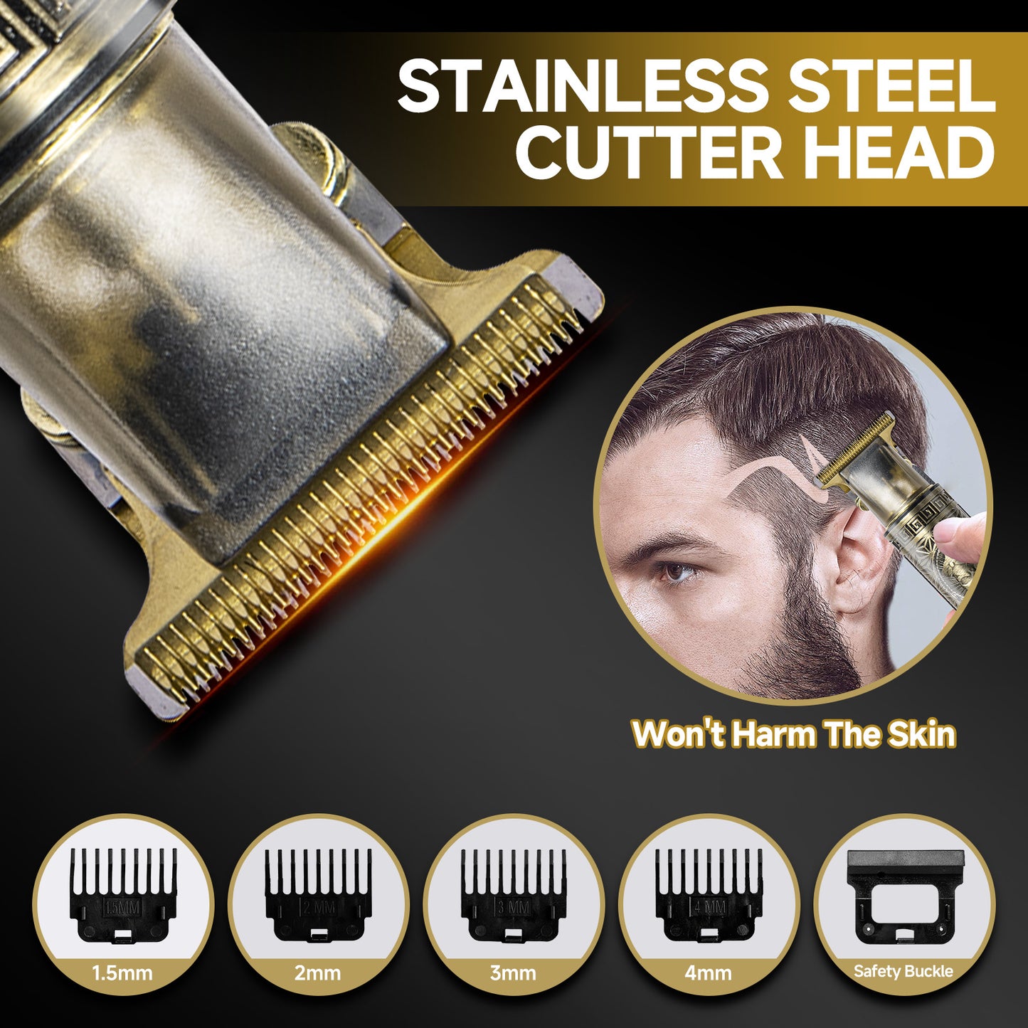 Professional Cordless Men's Hair Clippers Beard Trimmer Machine Electric