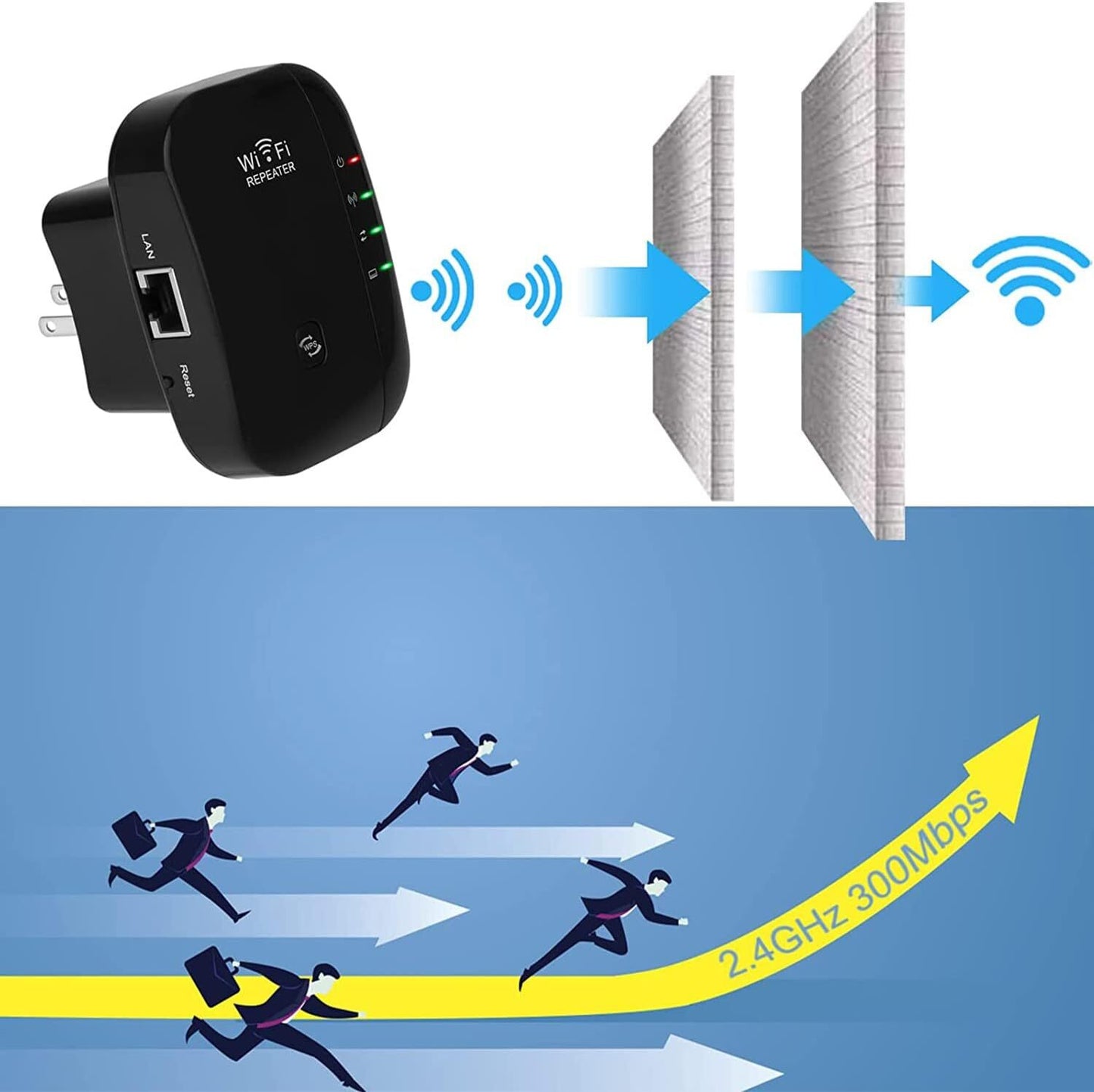 Wireless WiFi Repeater Signal Amplifier Range Extender Home Router