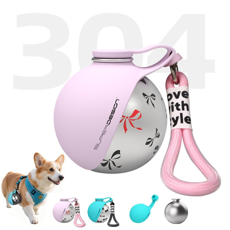 Portable Outdoor Pet Water Bottle Stainless Steel Dog Dispenser